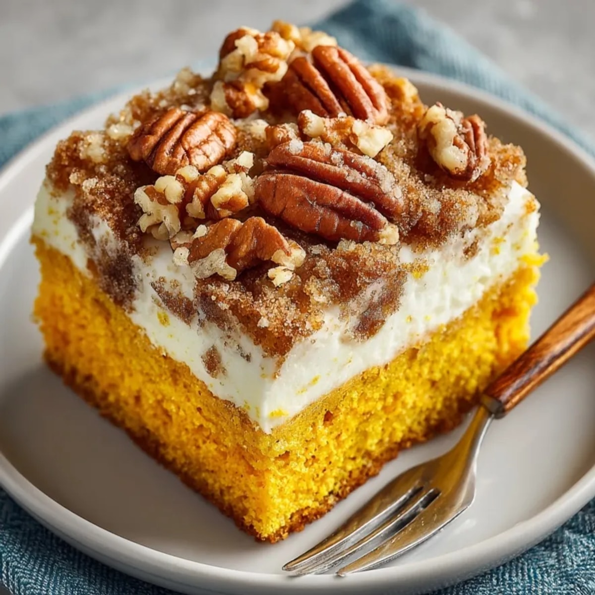 Moist Pumpkin Split Sheet Cake sliced on a tray, perfect for sharing at Thanksgiving gatherings.