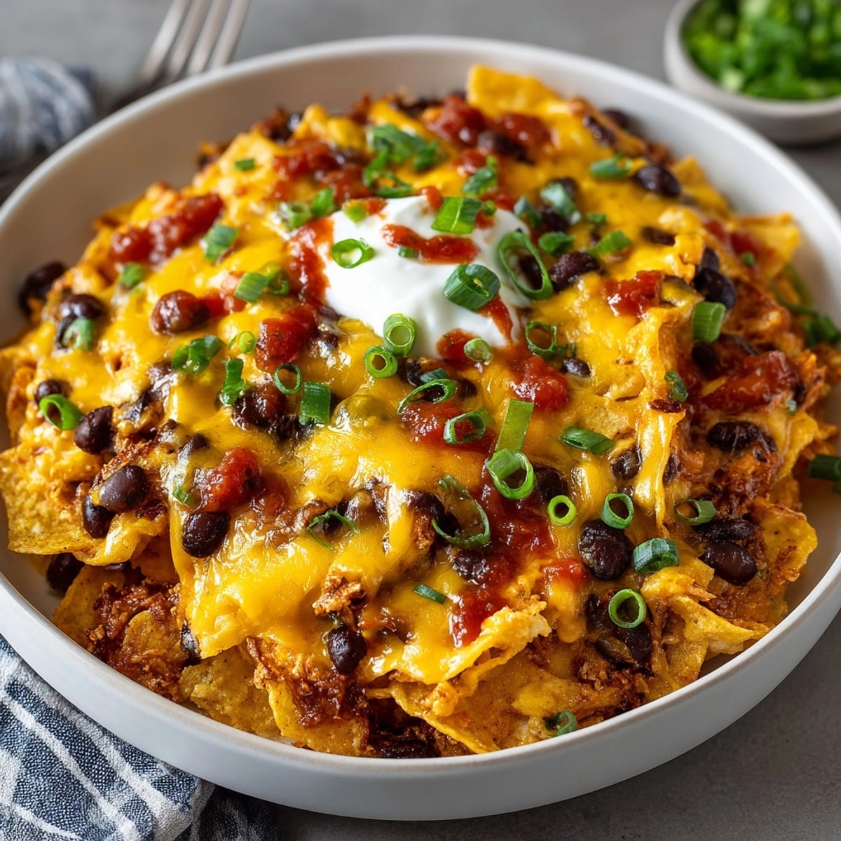 Cheesy Enchilada Breakfast Skillet with Black Beans topped with fresh cilantro and melty cheese