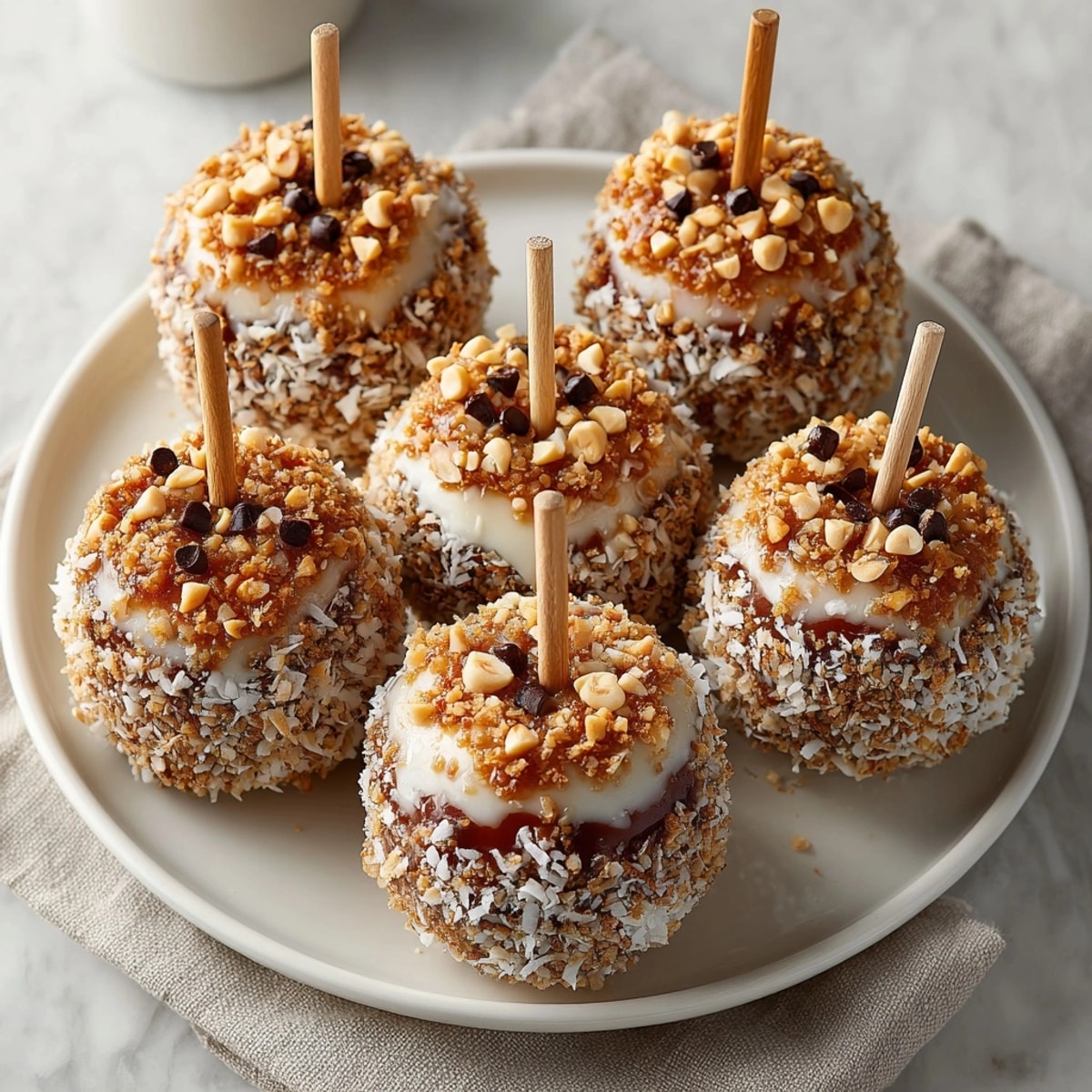 Golden, gooey Vegan Caramel Apples: a sweet reminder of fall's bounty, perfect for dessert.