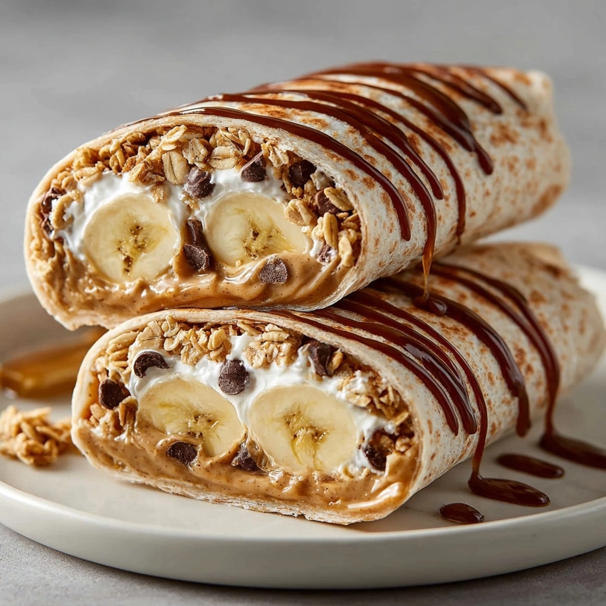 Easy Peanut Butter Banana Wraps recipe: soft flour tortillas encasing sweet banana and peanut butter.