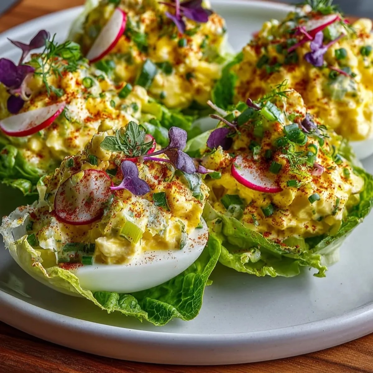 Delicious Egg Salad Lettuce Wraps: a quick, fresh, and flavorful gluten-free meal option.