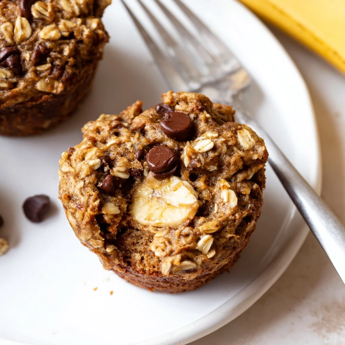 Moist, flavorful Peanut Butter Banana Oat Muffins cooling on a wire rack.  