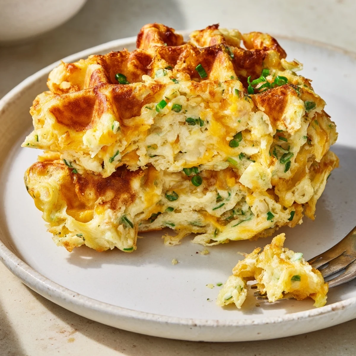 Golden Cheddar Jalapeño Biscuit Waffles, bursting with flavor and perfect for brunch gatherings.