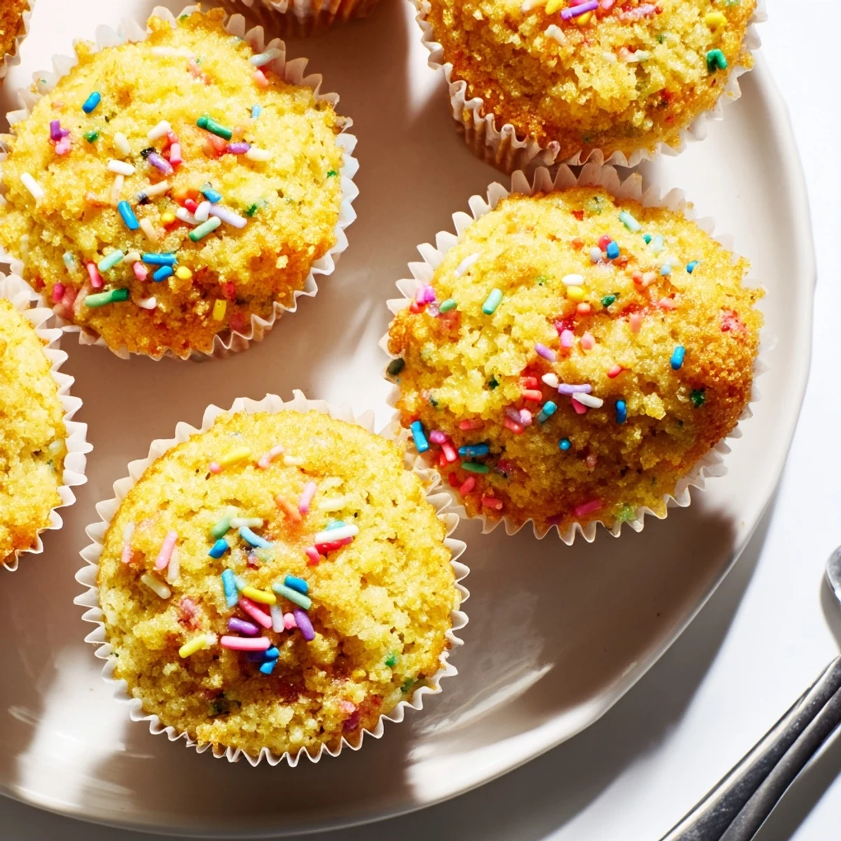 Deliciously tender Funfetti cornbread muffins, bursting with cheerful colors for any meal.