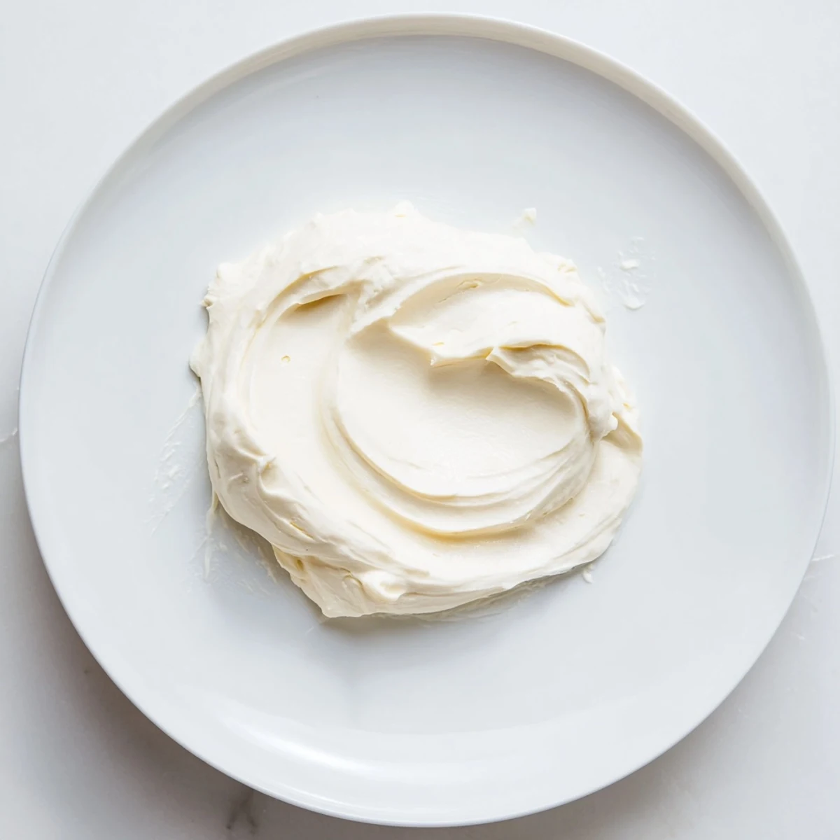 A luscious bowl of mascarpone cheese drizzled with honey, garnished with mint leaves.  