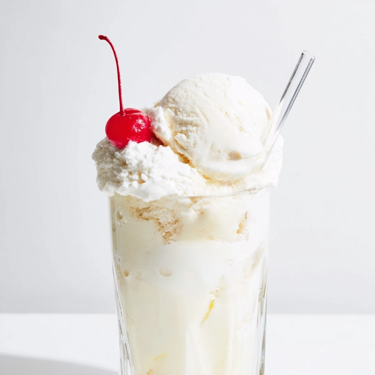 Enjoy a vibrant Homemade Cream Soda Float, featuring scoops of vanilla ice cream, topped with whipped cream.