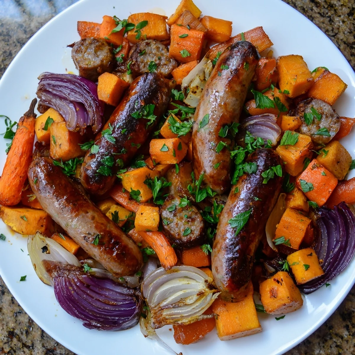 Sheet Pan Sausage Squash