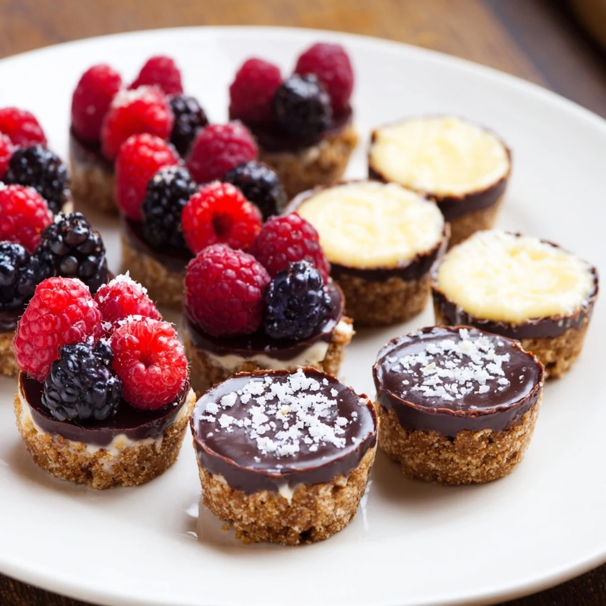Freshly baked Mini Dessert Bites Trio, arranged elegantly and ready to sample with friends or family.