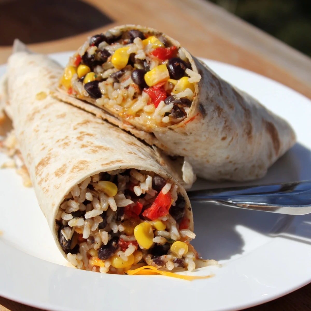 Golden brown freezer-friendly burritos on a plate, ready to be reheated for a quick, satisfying lunch.
