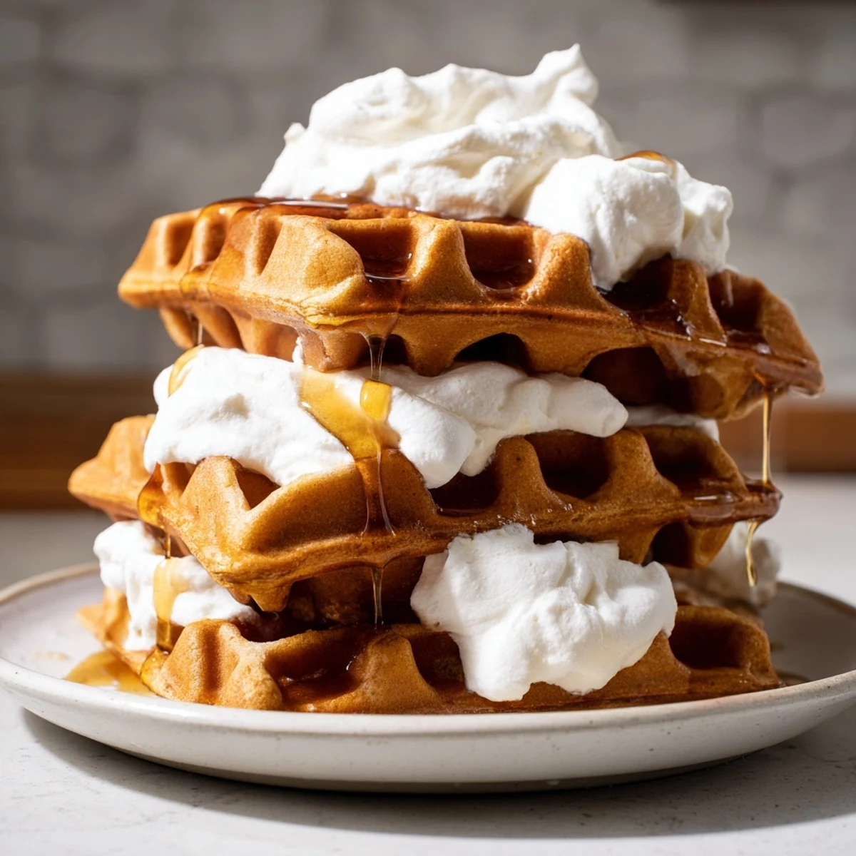 Express Gingerbread Waffle Stacks