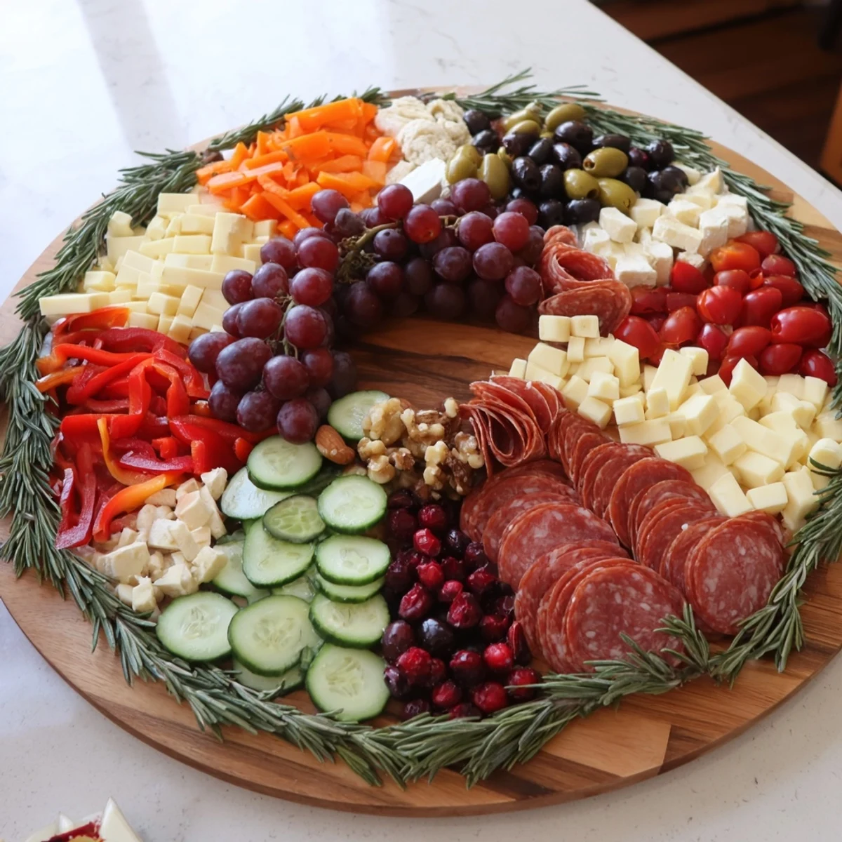 A beautiful, festive Simplified Grazing Board Wreath, perfect for holiday parties and easy entertaining.