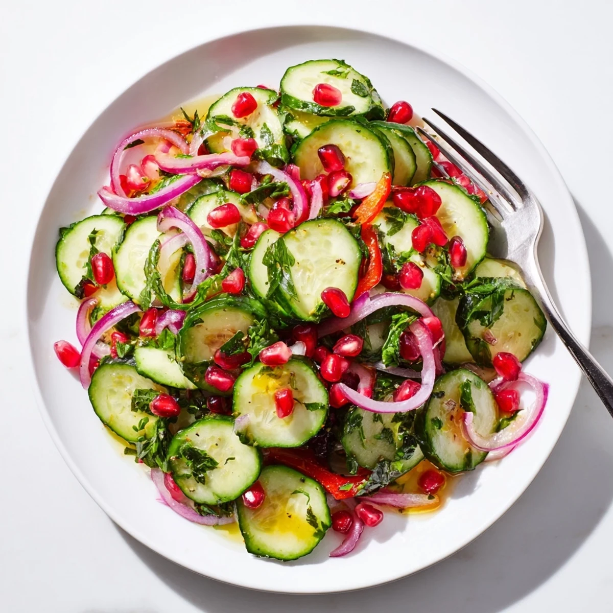 Healthy Cucumber Christmas Salad