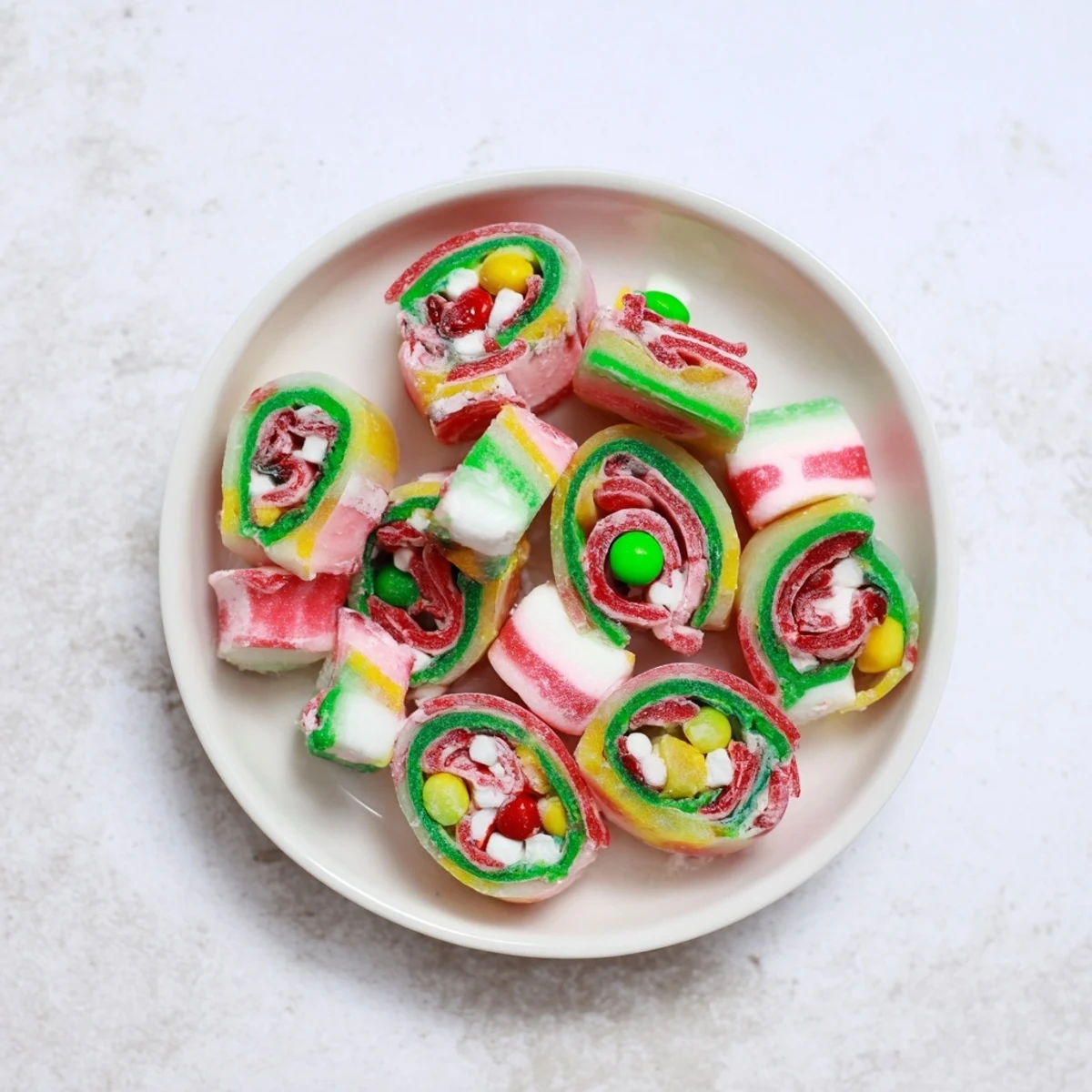 Easy Christmas Fruit Rollup Sushi