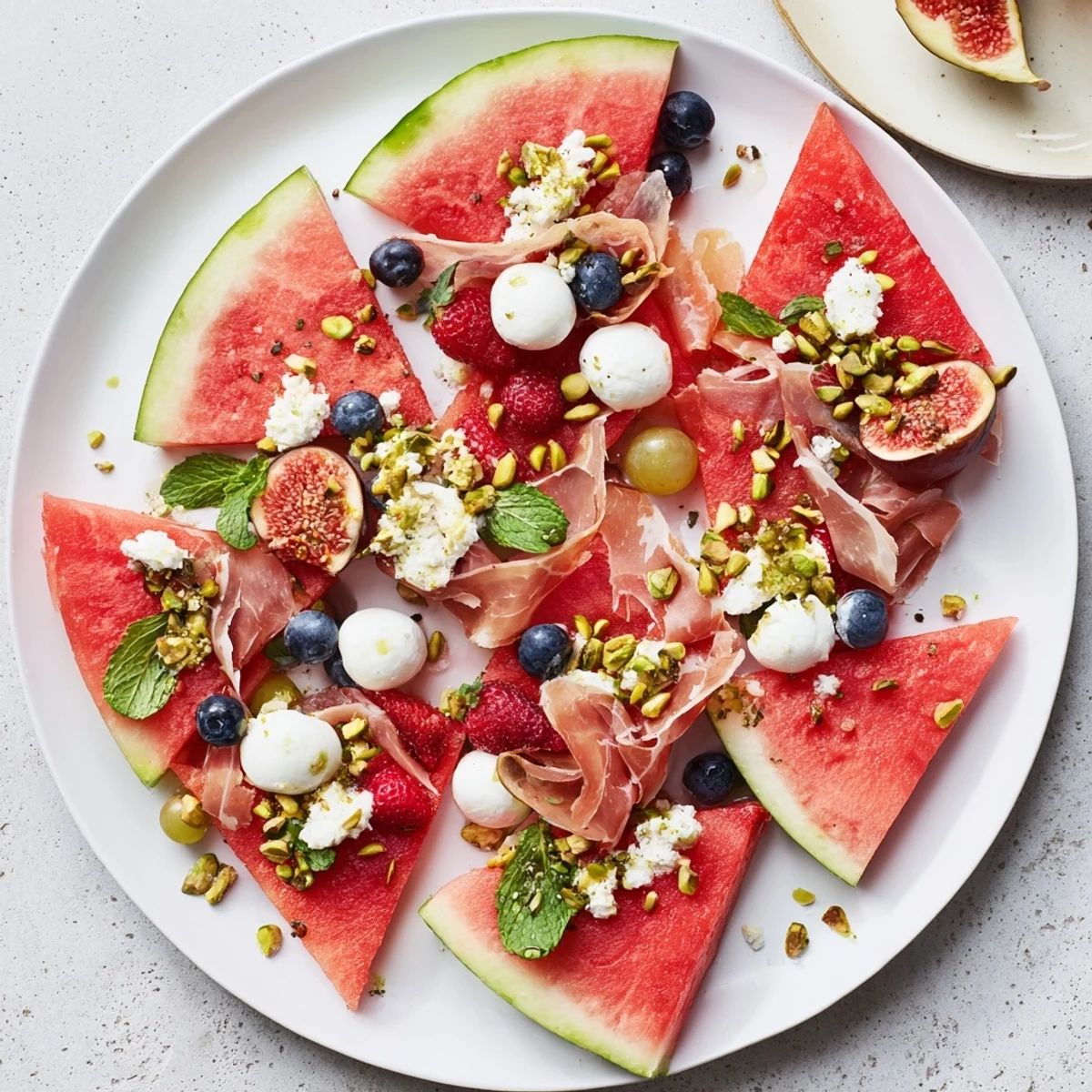 Enjoy this easy-to-create Watermelon Slice Charcuterie for a delightful summer appetizer or snack plate.