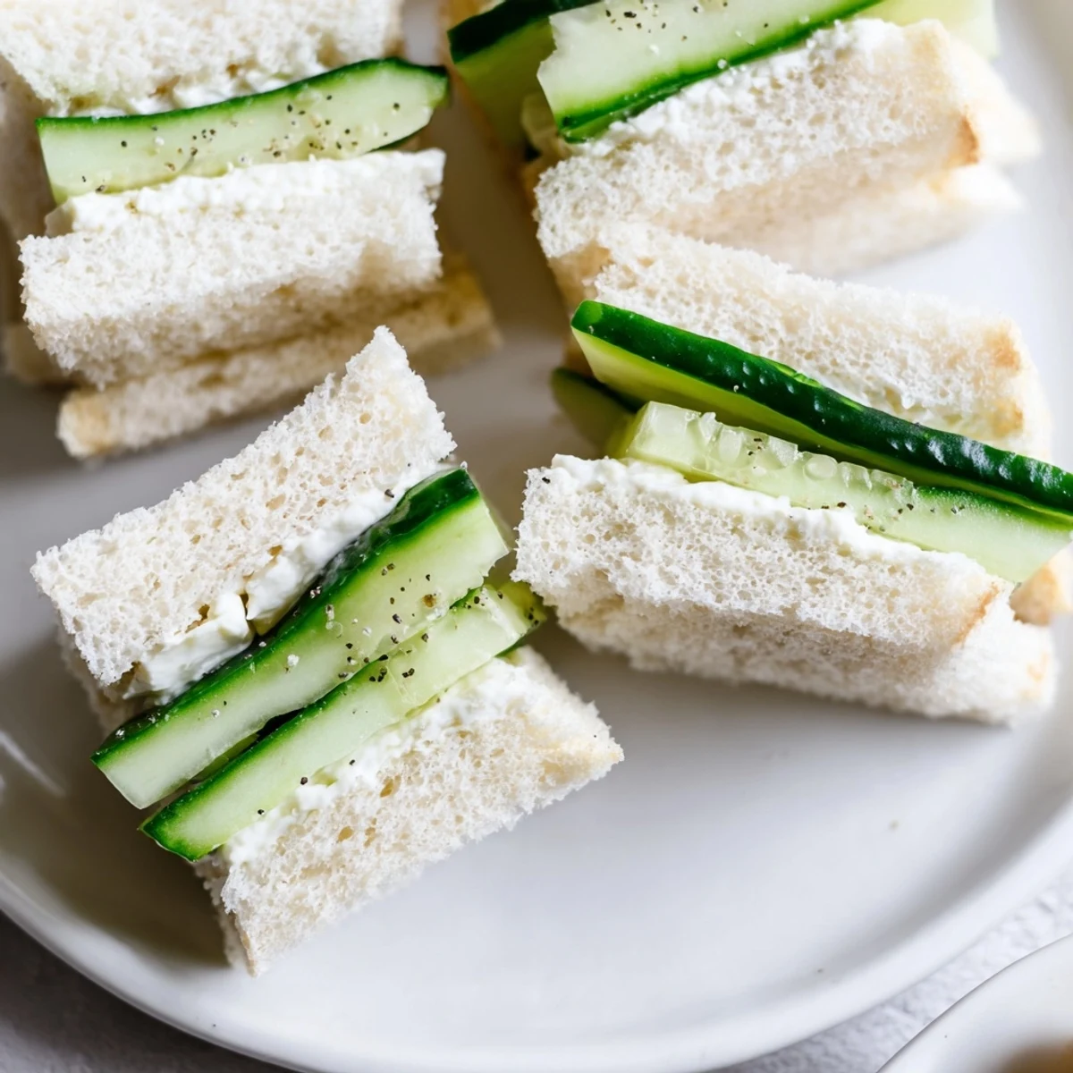 Elegant finger sandwiches, including cucumber and salmon, make up the Castle Feast Royal Tea Party Sandwiches display.