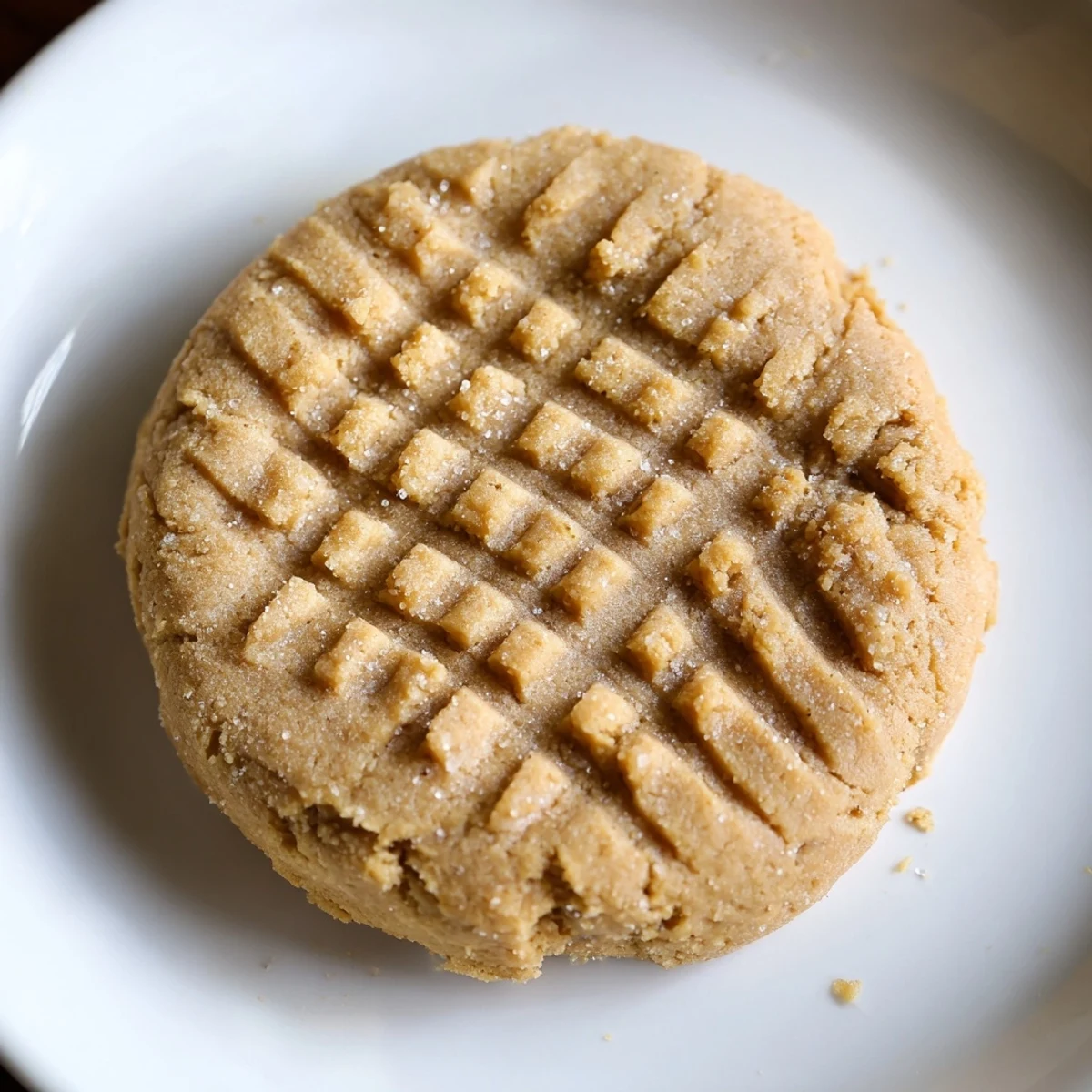 Warm, golden Flourless Peanut Butter Cookies, slightly cracked on top, invite you to indulge with every bite.