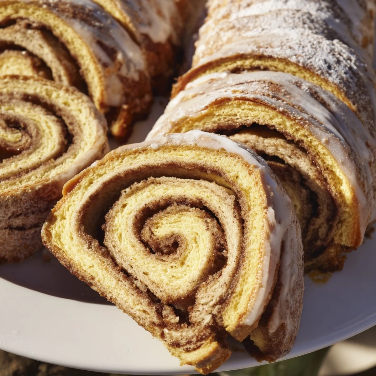Freshly air-fried cinnamon roll twists, a delightfully quick and easy sweet American treat.