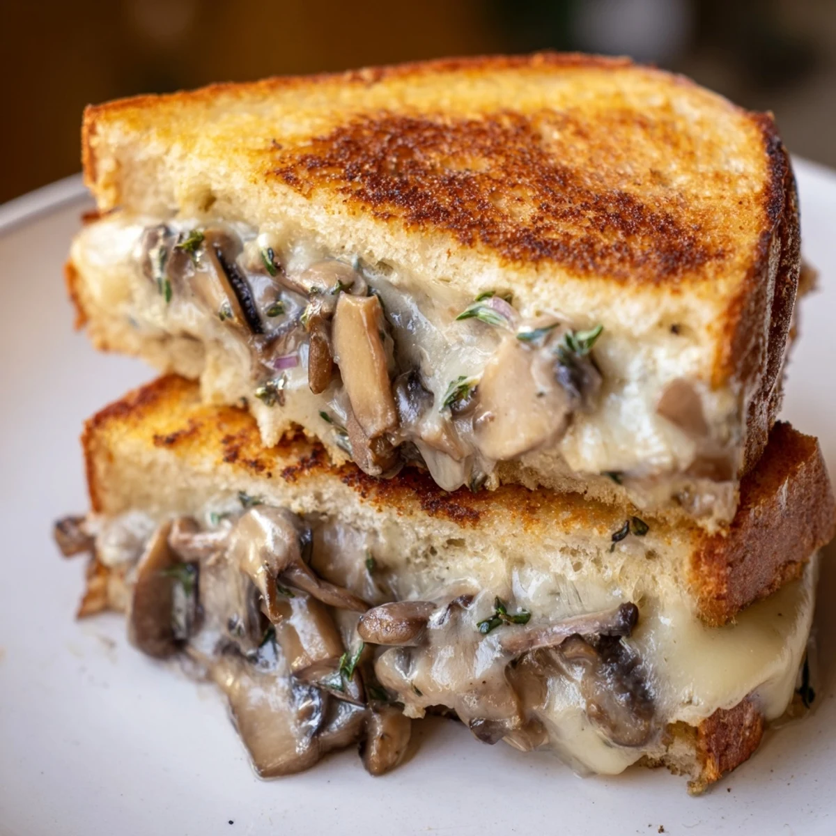 Creamy Mushroom Grilled Cheese