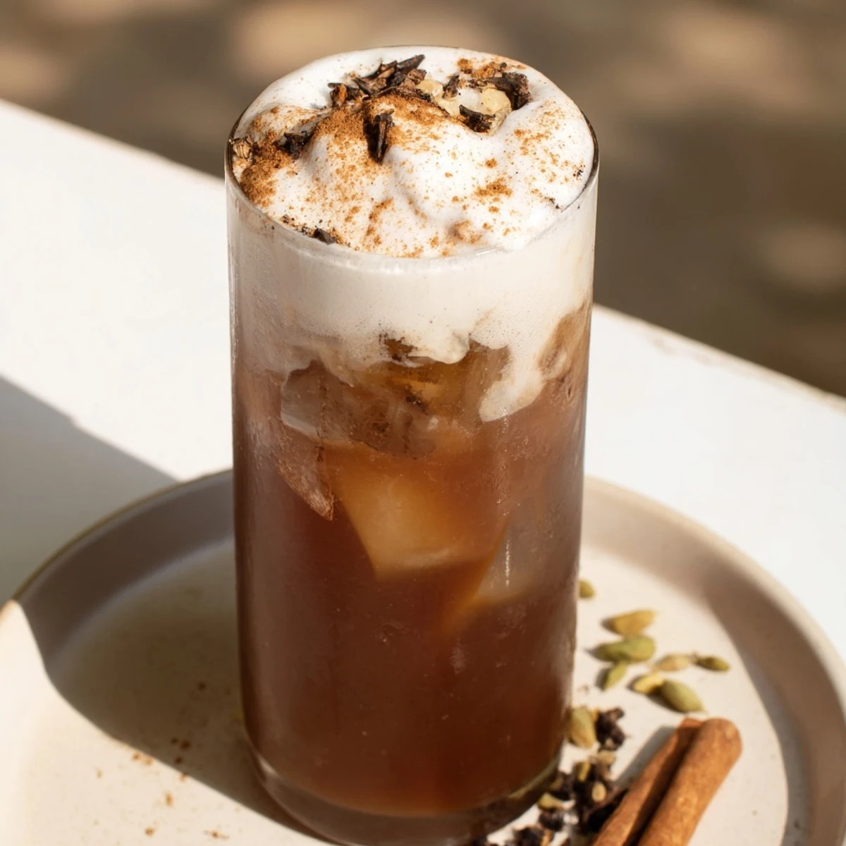 Homemade Iced Chai Foam