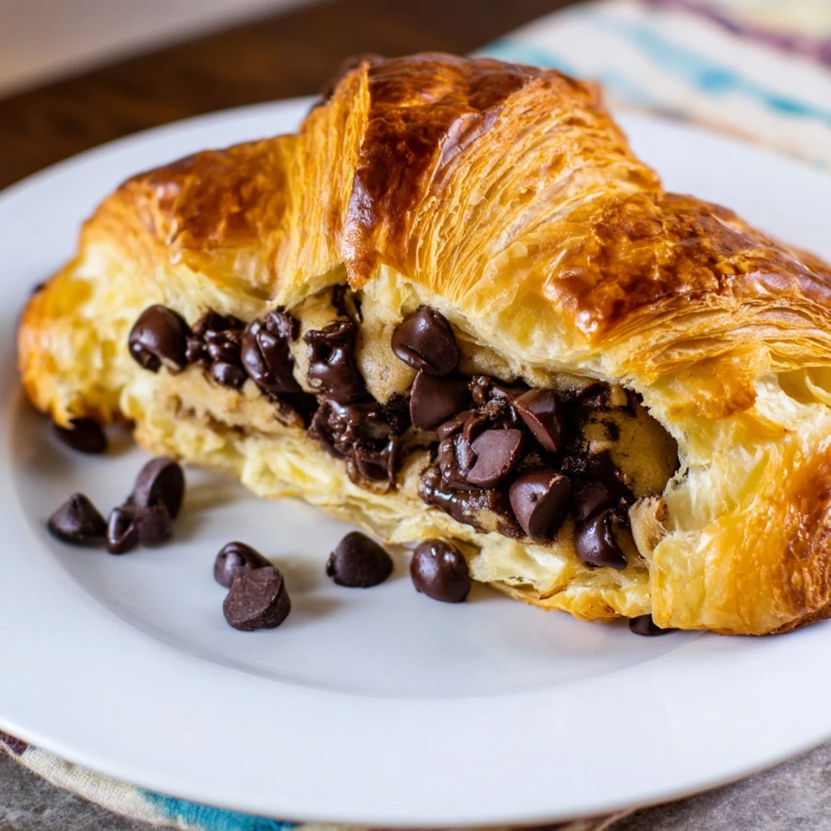 Freshly baked Viral Crookies with a buttery croissant crust and a warm, inviting cookie center are ready.