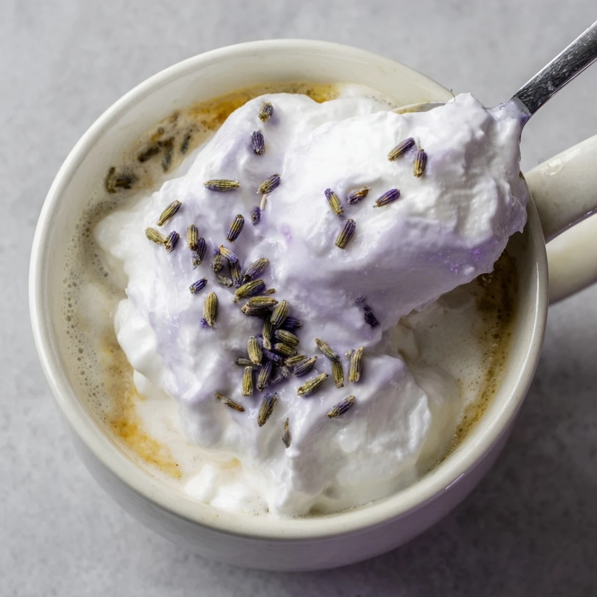 Picture the perfect Whipped Lavender Latte: fragrant lavender syrup swirls with creamy milk in this elegant beverage.