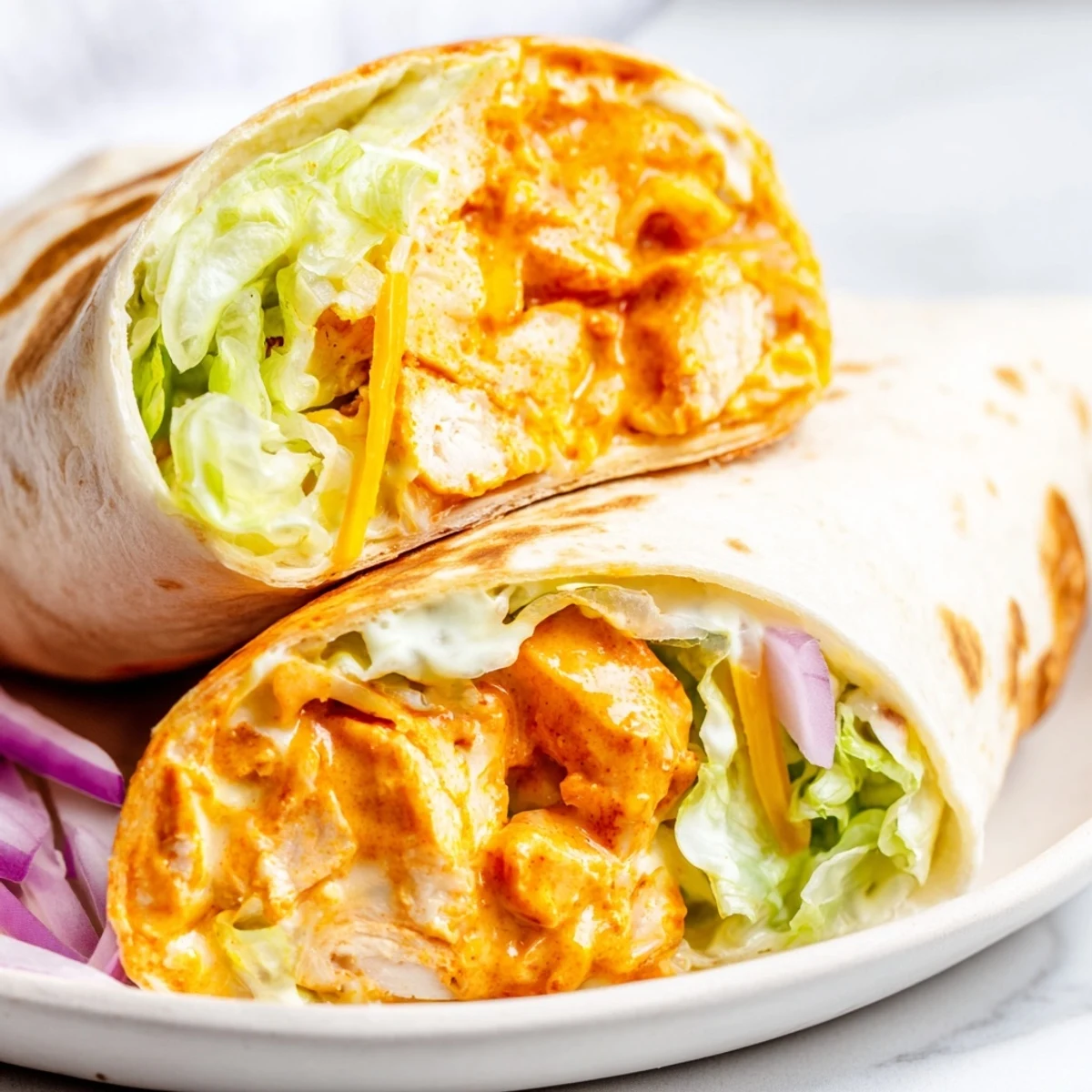 Enjoy this delicious Buffalo Ranch Chicken Wrap, packed with flavor, and ideal for a quick lunch or dinner.