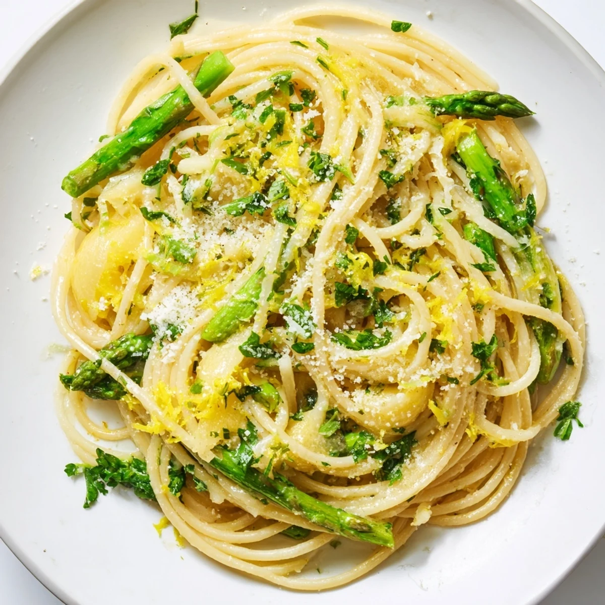 Roasted Garlic Asparagus Pasta
