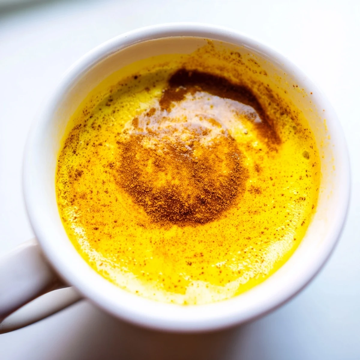 Two mugs of golden milk beside whole spices, inviting a calming, adaptogenic beverage break.