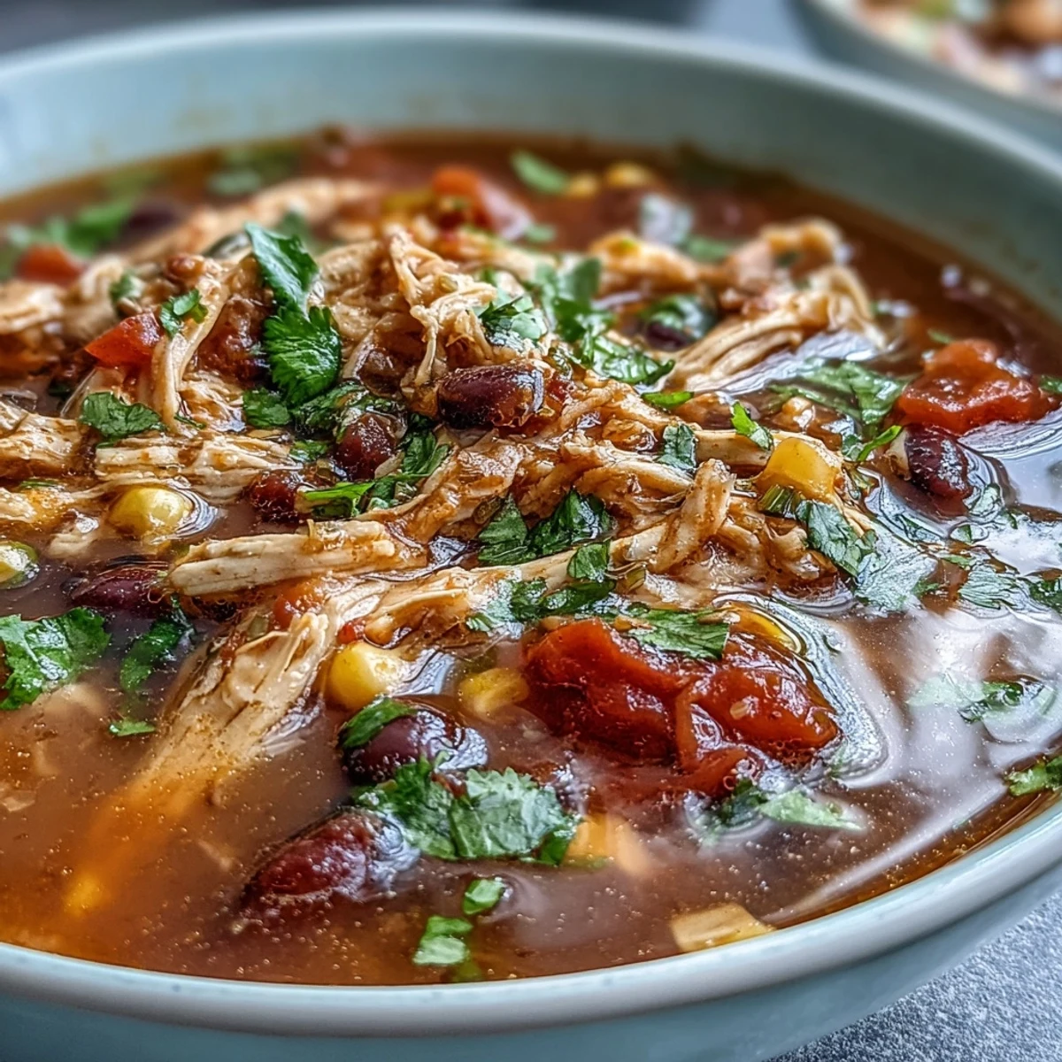 Comforting Southwestern Turkey Soup, a flavorful Tex-Mex dish ready to enjoy.