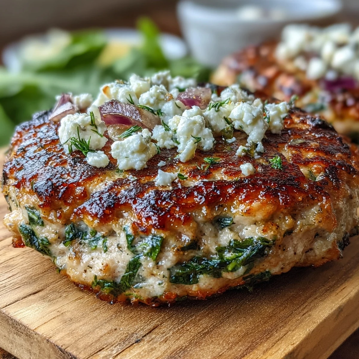 Juicy Greek Turkey Patties served in warm pita with creamy yogurt and lemon.