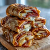 Delicious Apple Ham Grilled Cheese Roll-Ups, buttery and oozing with cheese.