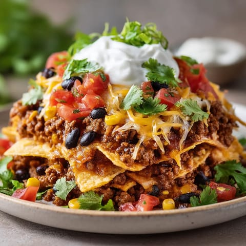 A plate of food with a white sauce on top.