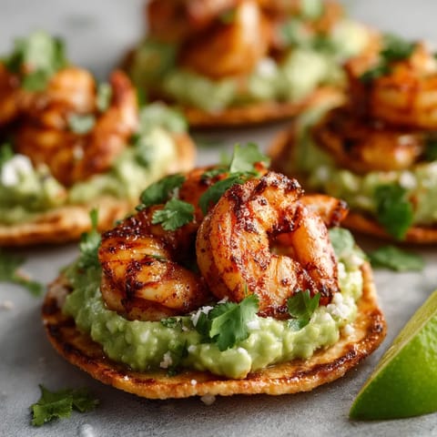 A plate of food with shrimp and avocado.