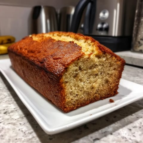 A loaf of bread on a plate.