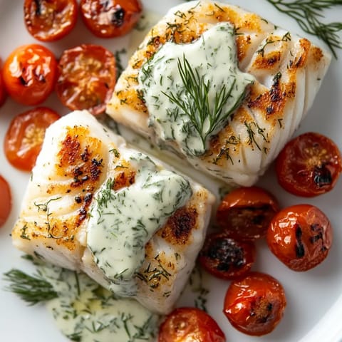 A plate of food with fish and tomatoes.