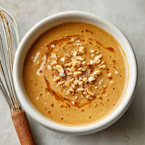 A bowl of soup with a wooden spoon in it.