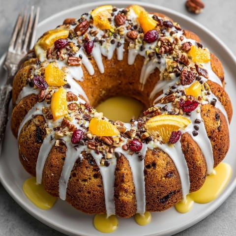 Freshly baked Pumpkin Spice Chaos Cake on a cooling rack, bursting with autumn spices and mix-ins.