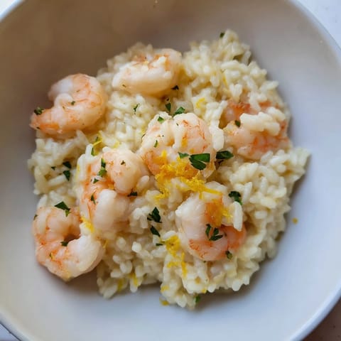 Saffron Lemon Risotto Shrimp