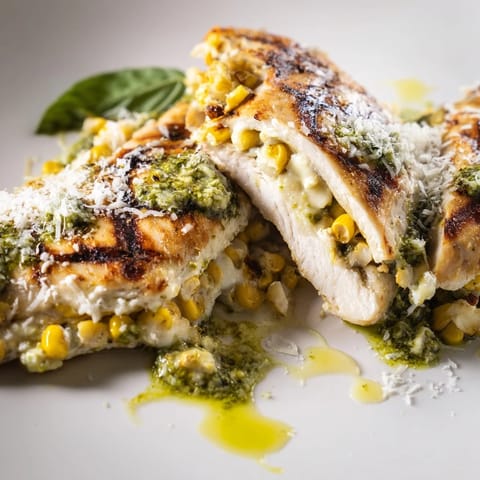 Grilled Corn Pesto Chicken