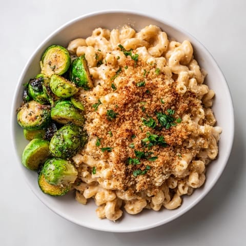 Sheet Pan Mac Cheese Sprouts