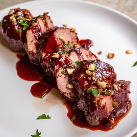 Tart Cherry Date Glazed Pork