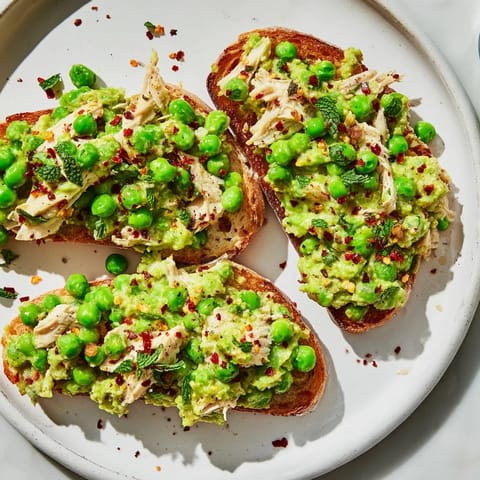 Smashed Pea Chicken Toast