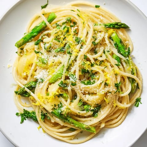 Roasted Garlic Asparagus Pasta