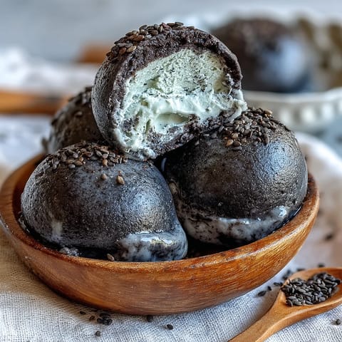 Black Sesame Mochi Ice Cream