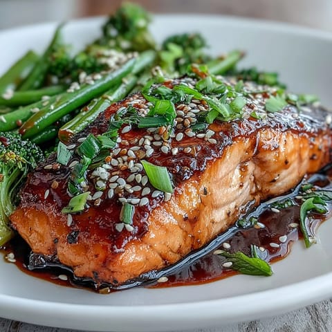 Sheet Pan Teriyaki Salmon with Broccoli and Snap Peas, a vibrant dish of tender salmon fillets glazed in savory-sweet teriyaki sauce alongside crisp roasted vegetables.