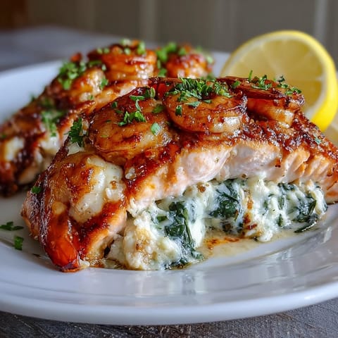 Crab Shrimp Stuffed Salmon