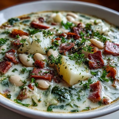 Creamy Ham White Bean Soup