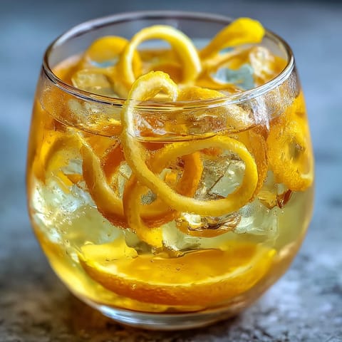 Vibrant homemade limoncello with fresh lemon zest infusing in grain alcohol for a zesty Italian liqueur.  