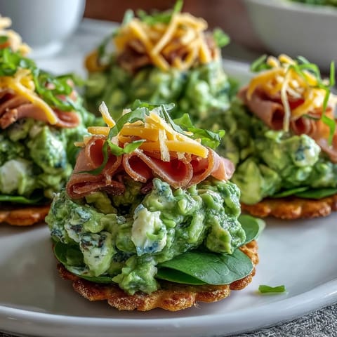 A vibrant Green Eggs and Ham snack plate for kids, featuring fluffy green scrambled eggs, rolled ham slices, and crunchy crackers, perfect for storytime fun.