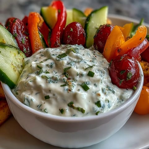 Colorful veggie cups filled with fresh cucumber, carrot, and bell pepper sticks served with creamy Greek yogurt ranch dip.  